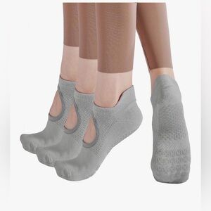 NEW Non Slip Yoga Socks 3 Pairs Grips Pilates Socks Ballet,Dance,Fitness